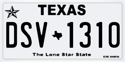 TX license plate DSV1310