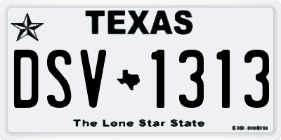 TX license plate DSV1313