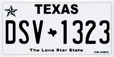 TX license plate DSV1323