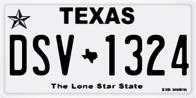 TX license plate DSV1324