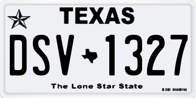 TX license plate DSV1327