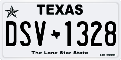 TX license plate DSV1328