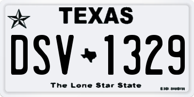 TX license plate DSV1329