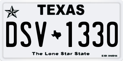 TX license plate DSV1330