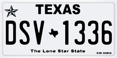 TX license plate DSV1336