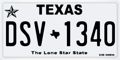 TX license plate DSV1340