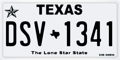 TX license plate DSV1341