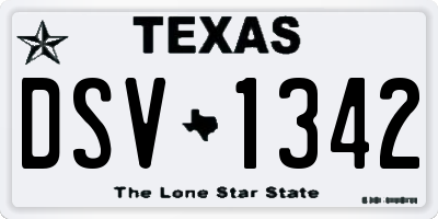 TX license plate DSV1342