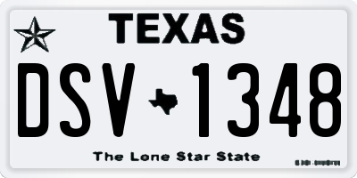 TX license plate DSV1348