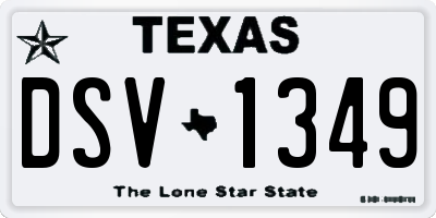 TX license plate DSV1349