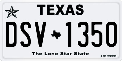 TX license plate DSV1350