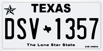 TX license plate DSV1357