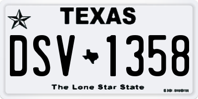 TX license plate DSV1358