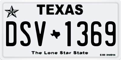 TX license plate DSV1369
