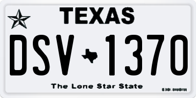 TX license plate DSV1370