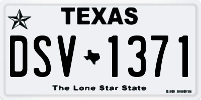 TX license plate DSV1371