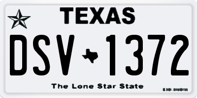 TX license plate DSV1372