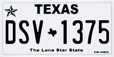 TX license plate DSV1375