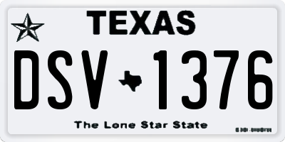 TX license plate DSV1376