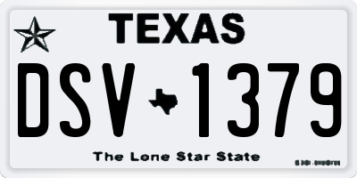 TX license plate DSV1379