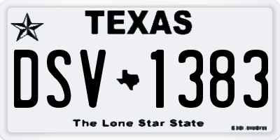 TX license plate DSV1383