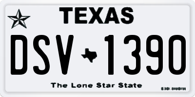 TX license plate DSV1390