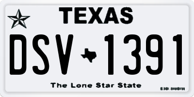 TX license plate DSV1391