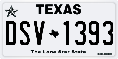 TX license plate DSV1393