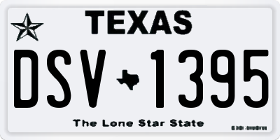 TX license plate DSV1395
