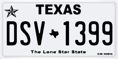 TX license plate DSV1399