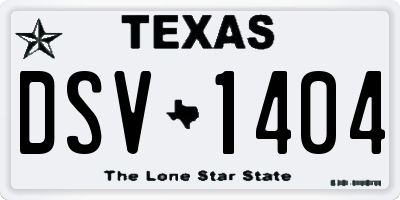 TX license plate DSV1404