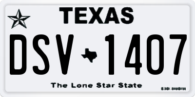TX license plate DSV1407
