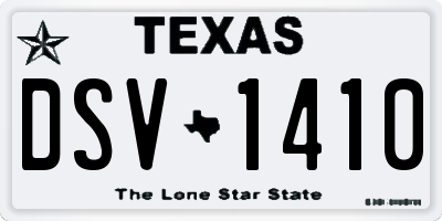 TX license plate DSV1410