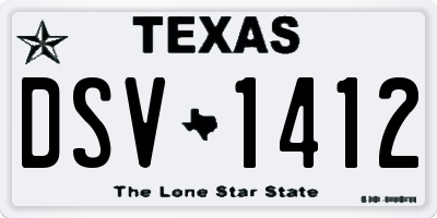 TX license plate DSV1412