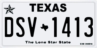 TX license plate DSV1413