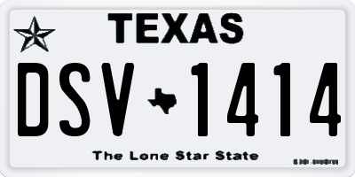 TX license plate DSV1414
