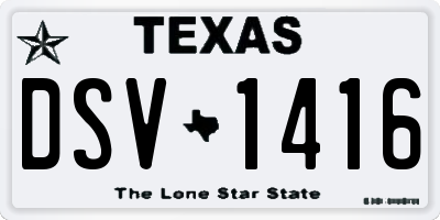 TX license plate DSV1416