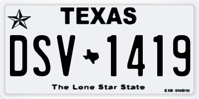TX license plate DSV1419