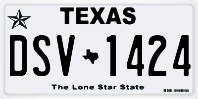 TX license plate DSV1424