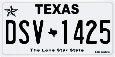 TX license plate DSV1425