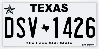 TX license plate DSV1426