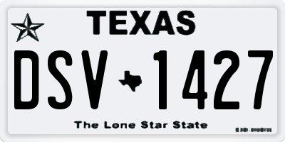 TX license plate DSV1427