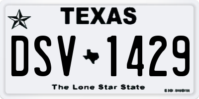 TX license plate DSV1429