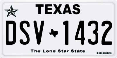 TX license plate DSV1432