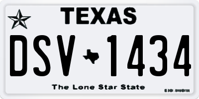 TX license plate DSV1434