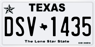 TX license plate DSV1435