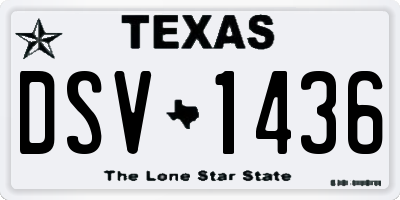 TX license plate DSV1436