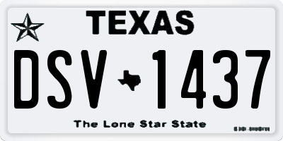 TX license plate DSV1437