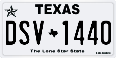TX license plate DSV1440