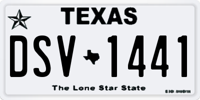 TX license plate DSV1441